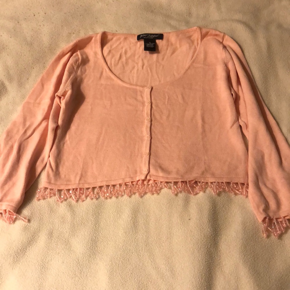 Betsey Johnson pink cardigan